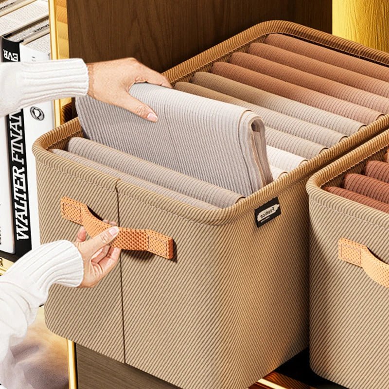 FlexiStore Faltbarer Kleiderschrank Organizer - Langlebiges Nonwoven Gewebe Platzsparend Für Hosen Und TShirts - flohmarkt-deutschland.shop