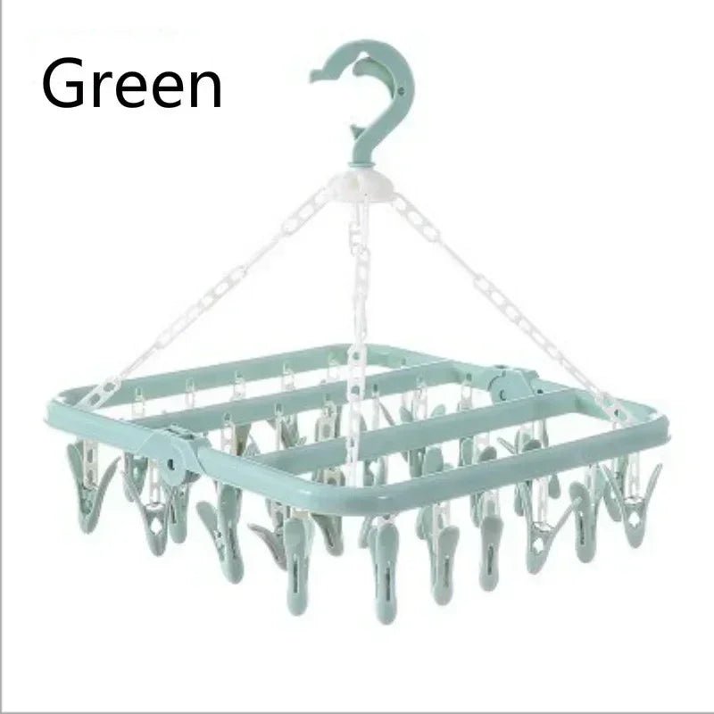 FlexLine 32 Clips Faltbarer Kleiderbügel Zum Trocknen Organizer Für Socken Und Unterwäsche - Kompakt Und Vielseitig - flohmarkt-deutschland.shop