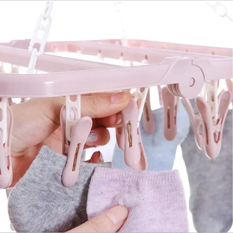 FlexLine 32 Clips Faltbarer Kleiderbügel Zum Trocknen Organizer Für Socken Und Unterwäsche - Kompakt Und Vielseitig - flohmarkt-deutschland.shop