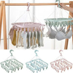 FlexLine 32 Clips Faltbarer Kleiderbügel Zum Trocknen Organizer Für Socken Und Unterwäsche - Kompakt Und Vielseitig - flohmarkt-deutschland.shop