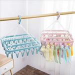 FlexLine 32 Clips Faltbarer Kleiderbügel Zum Trocknen Organizer Für Socken Und Unterwäsche - Kompakt Und Vielseitig - flohmarkt-deutschland.shop