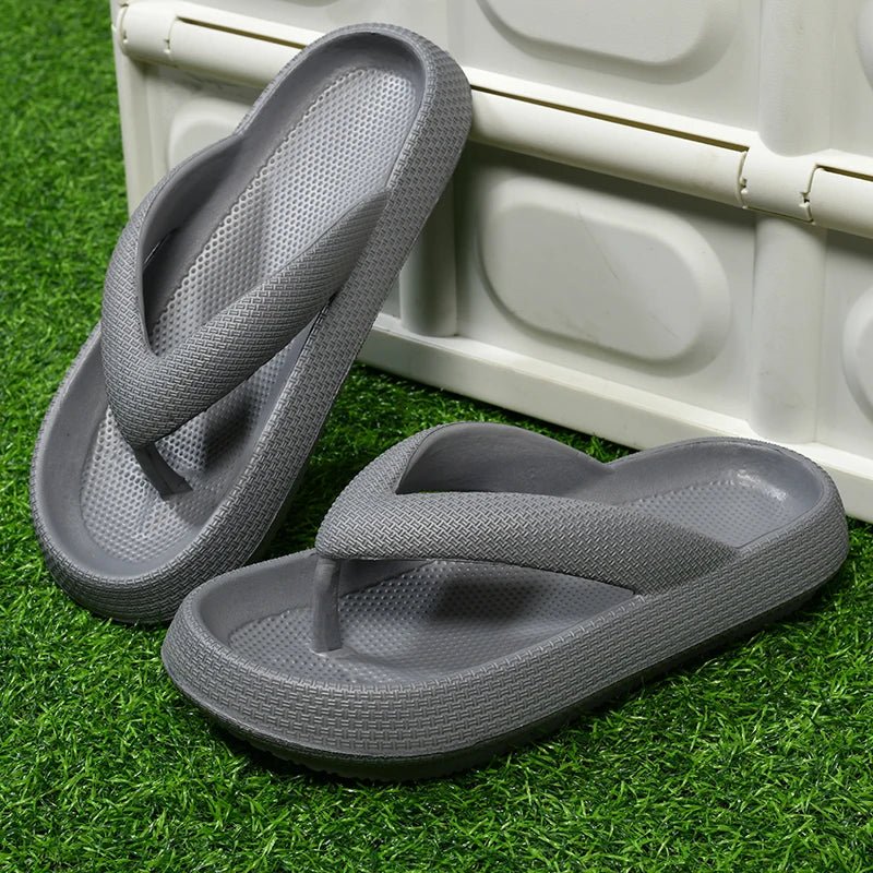Flip-Flops für Herren und Damen, Sommer, rutschfest, für den Außenbereich, lässig, leichte Strandsandalen, dicke Plattform, Haus-Badezimmer-Hausschuhe - flohmarkt-deutschland.shop