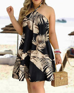Floral Print Halter Neck Dress Boho Backless Halter Dress For Spring Summer Women's Clothing - flohmarkt-deutschland.shop
