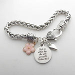 Flower Heart Bible Verse Charm Bracelet Antique Silver Plated Twisted Chain Bracelets Inspirational Christian Jewelry - flohmarkt-deutschland.shop