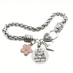 Flower Heart Bible Verse Charm Bracelet Antique Silver Plated Twisted Chain Bracelets Inspirational Christian Jewelry - flohmarkt-deutschland.shop