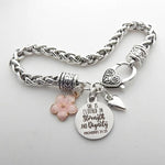 Flower Heart Bible Verse Charm Bracelet Antique Silver Plated Twisted Chain Bracelets Inspirational Christian Jewelry - flohmarkt-deutschland.shop