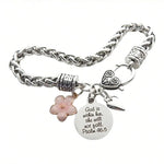 Flower Heart Bible Verse Charm Bracelet Antique Silver Plated Twisted Chain Bracelets Inspirational Christian Jewelry - flohmarkt-deutschland.shop