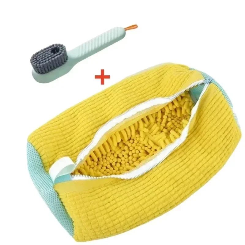 Fluffy Fiber Schuh Waschbeutel - 360 Grad Rundum Reinigung, Wiederverwendbar Und Maschinenwaschbar Mit Reißverschluss - flohmarkt-deutschland.shop