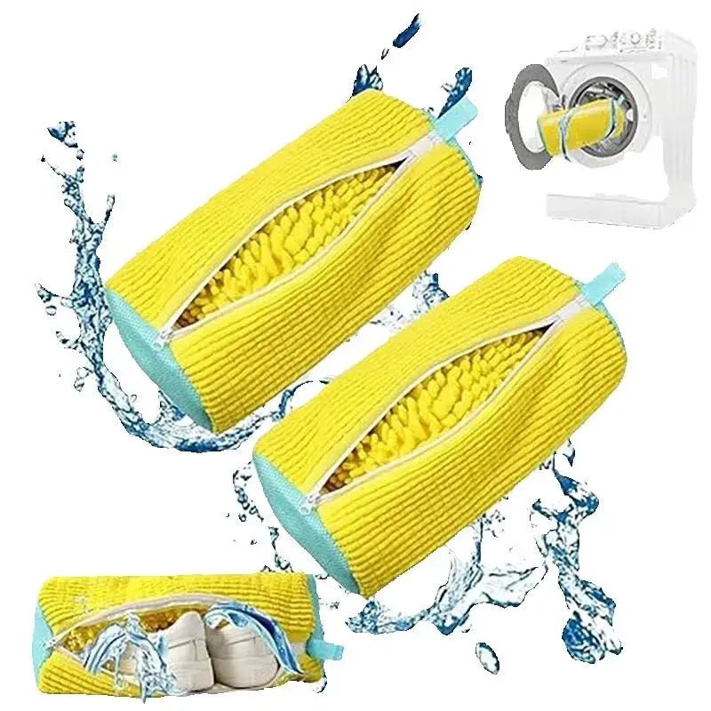 Fluffy Fiber Schuh Waschbeutel - 360 Grad Rundum Reinigung, Wiederverwendbar Und Maschinenwaschbar Mit Reißverschluss - flohmarkt-deutschland.shop