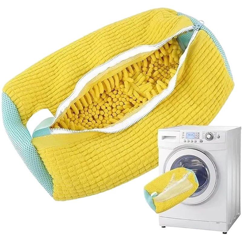 Fluffy Fiber Schuh Waschbeutel - 360 Grad Rundum Reinigung, Wiederverwendbar Und Maschinenwaschbar Mit Reißverschluss - flohmarkt-deutschland.shop