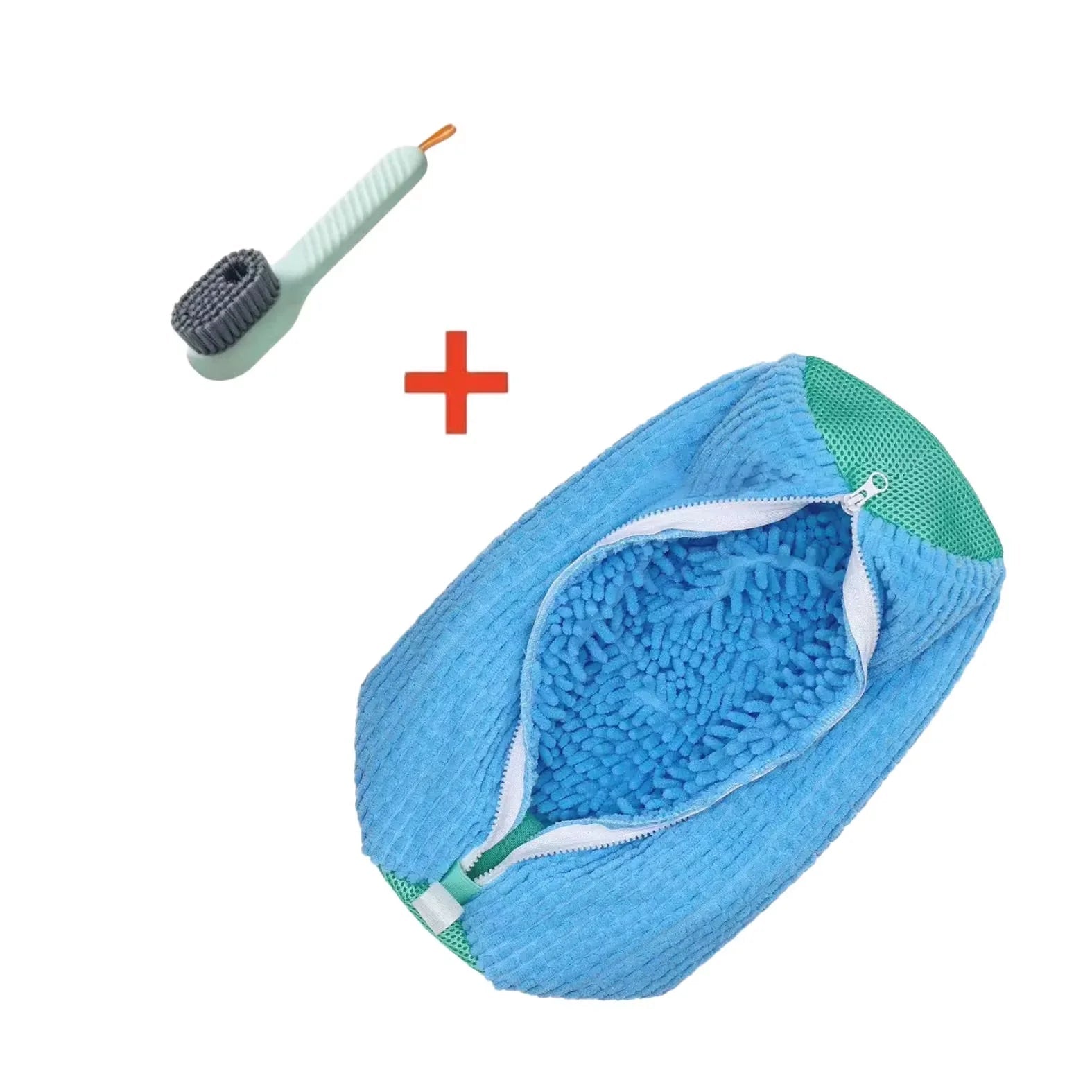 Fluffy Fiber Schuh Waschbeutel - 360 Grad Rundum Reinigung, Wiederverwendbar Und Maschinenwaschbar Mit Reißverschluss - flohmarkt-deutschland.shop