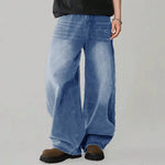 Four Seasons American Retro Black Baggy Wide Leg Jeans Korean Student Casual Straight Loose Denim Pants Gray Blue Jeans Unisex - flohmarkt-deutschland.shop