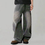 Four Seasons American Retro Black Baggy Wide Leg Jeans Korean Student Casual Straight Loose Denim Pants Gray Blue Jeans Unisex - flohmarkt-deutschland.shop