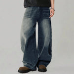 Four Seasons American Retro Black Baggy Wide Leg Jeans Korean Student Casual Straight Loose Denim Pants Gray Blue Jeans Unisex - flohmarkt-deutschland.shop