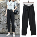 Frauen Frühling Sommer Hosen Baumwolle solide elastische Taille Süßigkeiten Farben Mode Harems hose lässige weibliche Hosen - flohmarkt-deutschland.shop