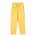 Frauen Frühling Sommer Hosen Baumwolle solide elastische Taille Süßigkeiten Farben Mode Harems hose lässige weibliche Hosen - flohmarkt-deutschland.shop