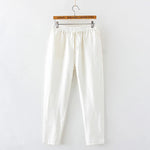 Frauen Frühling Sommer Hosen Baumwolle solide elastische Taille Süßigkeiten Farben Mode Harems hose lässige weibliche Hosen - flohmarkt-deutschland.shop
