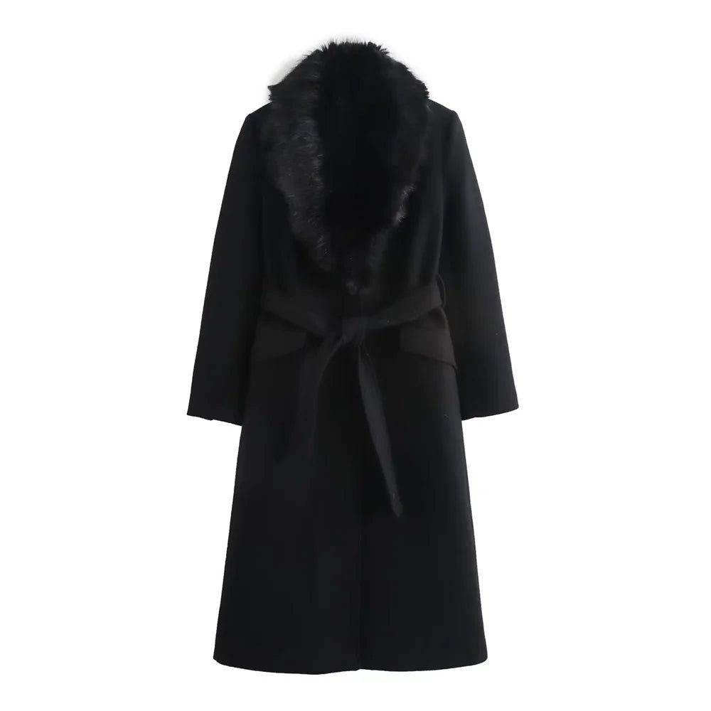 Frauen Gürtel Warme Pelz Kragen Mantel Flip Kragen Tasche Taste Dekoration Herbst/Winter Neue frauen Tragen - flohmarkt-deutschland.shop