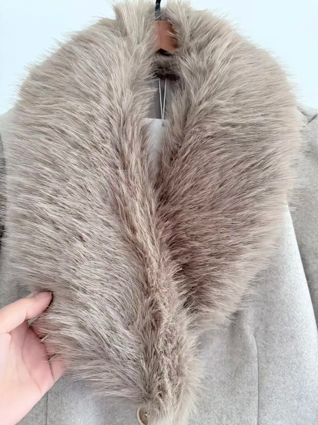 Frauen Gürtel Warme Pelz Kragen Mantel Flip Kragen Tasche Taste Dekoration Herbst/Winter Neue frauen Tragen - flohmarkt-deutschland.shop