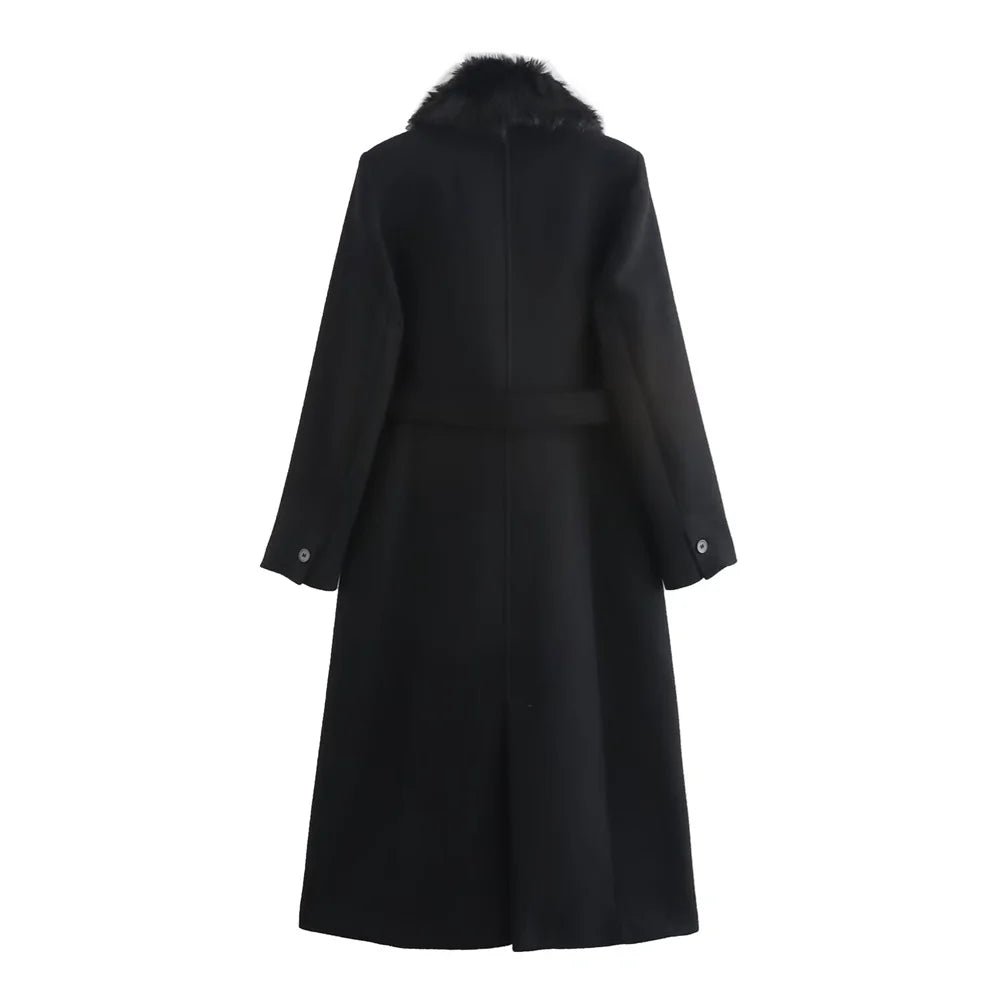 Frauen Gürtel Warme Pelz Kragen Mantel Flip Kragen Tasche Taste Dekoration Herbst/Winter Neue frauen Tragen - flohmarkt-deutschland.shop
