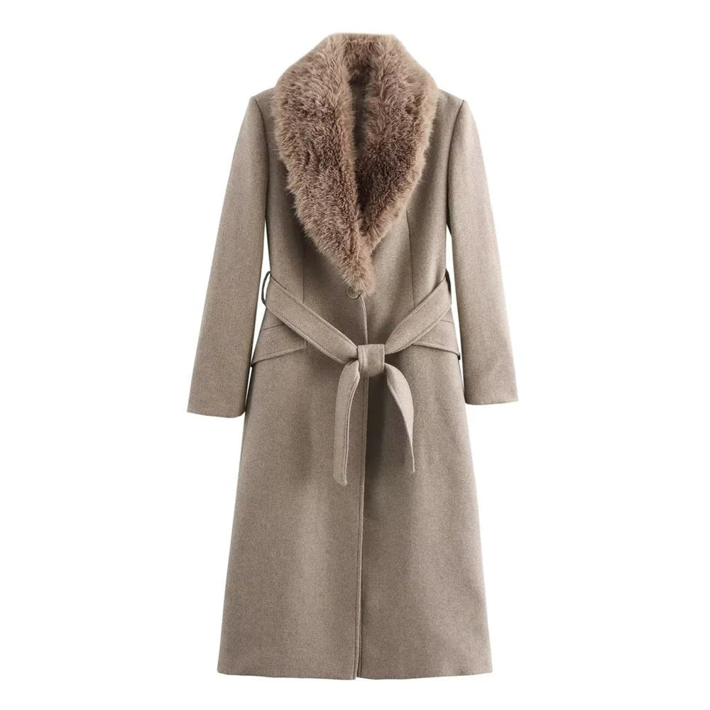 Frauen Gürtel Warme Pelz Kragen Mantel Flip Kragen Tasche Taste Dekoration Herbst/Winter Neue frauen Tragen - flohmarkt-deutschland.shop