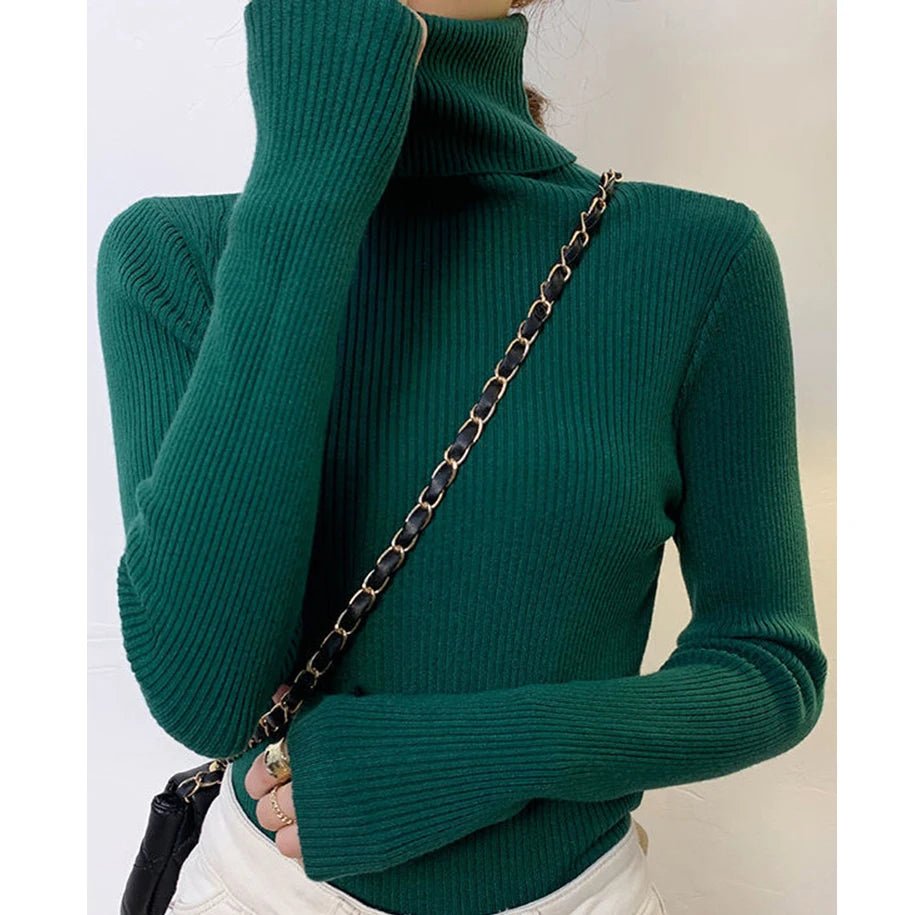 Frauen Herbst Rollkragenpullover Gestrickte Weiche Pullover Kaschmir Jumper Grundlegende Weiche Pullover Weibliche Grundlegende Bluse Neue - flohmarkt-deutschland.shop