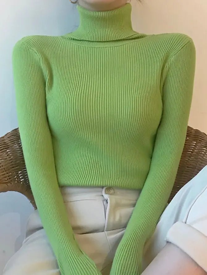 Frauen Herbst Rollkragenpullover Gestrickte Weiche Pullover Kaschmir Jumper Grundlegende Weiche Pullover Weibliche Grundlegende Bluse Neue - flohmarkt-deutschland.shop