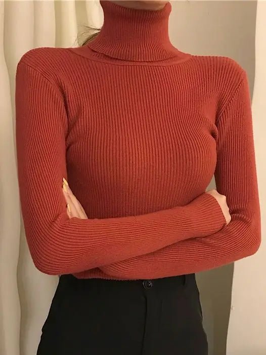 Frauen Herbst Rollkragenpullover Gestrickte Weiche Pullover Kaschmir Jumper Grundlegende Weiche Pullover Weibliche Grundlegende Bluse Neue - flohmarkt-deutschland.shop