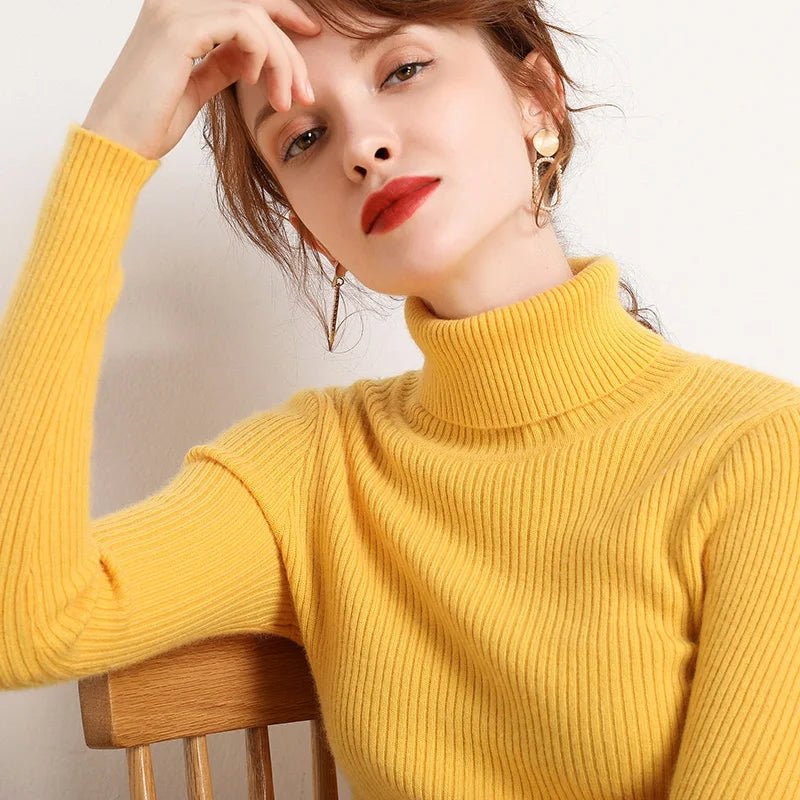 Frauen Herbst Rollkragenpullover Gestrickte Weiche Pullover Kaschmir Jumper Grundlegende Weiche Pullover Weibliche Grundlegende Bluse Neue - flohmarkt-deutschland.shop
