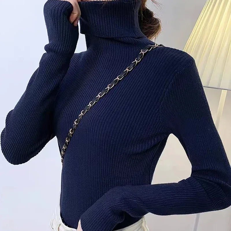 Frauen Herbst Rollkragenpullover Gestrickte Weiche Pullover Kaschmir Jumper Grundlegende Weiche Pullover Weibliche Grundlegende Bluse Neue - flohmarkt-deutschland.shop