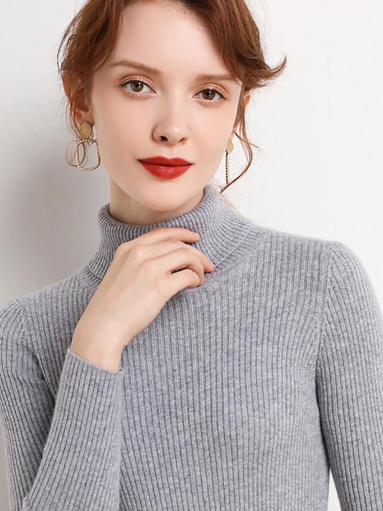 Frauen Herbst Rollkragenpullover Gestrickte Weiche Pullover Kaschmir Jumper Grundlegende Weiche Pullover Weibliche Grundlegende Bluse Neue - flohmarkt-deutschland.shop