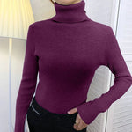 Frauen Herbst Rollkragenpullover Gestrickte Weiche Pullover Kaschmir Jumper Grundlegende Weiche Pullover Weibliche Grundlegende Bluse Neue - flohmarkt-deutschland.shop