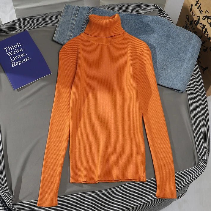 Frauen Herbst Rollkragenpullover Gestrickte Weiche Pullover Kaschmir Jumper Grundlegende Weiche Pullover Weibliche Grundlegende Bluse Neue - flohmarkt-deutschland.shop