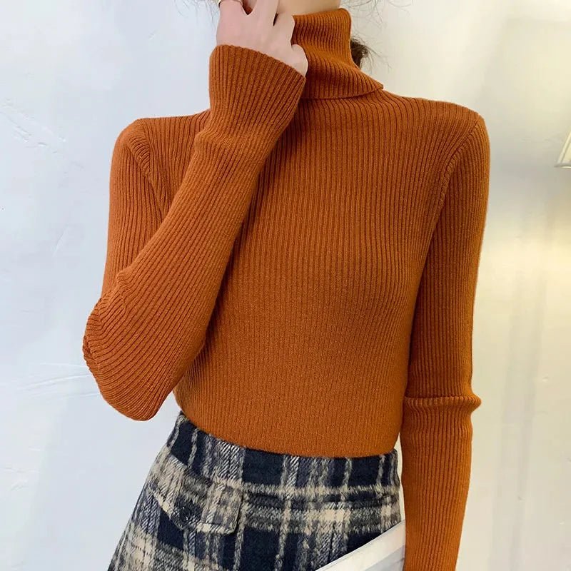 Frauen Herbst Rollkragenpullover Gestrickte Weiche Pullover Kaschmir Jumper Grundlegende Weiche Pullover Weibliche Grundlegende Bluse Neue - flohmarkt-deutschland.shop