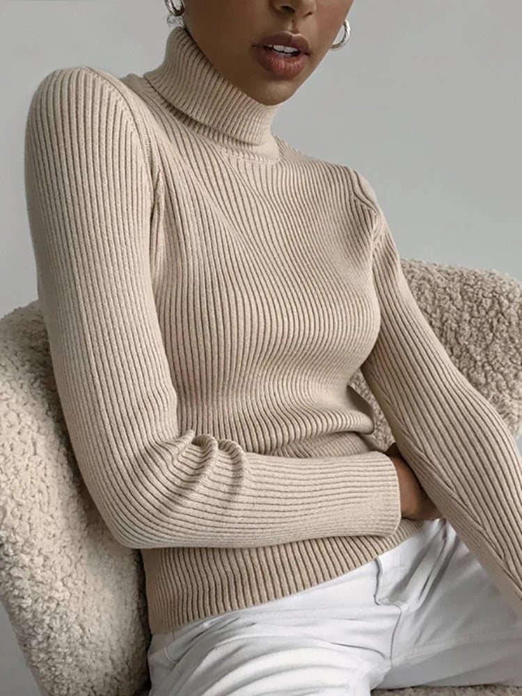 Frauen Herbst Rollkragenpullover Gestrickte Weiche Pullover Kaschmir Jumper Grundlegende Weiche Pullover Weibliche Grundlegende Bluse Neue - flohmarkt-deutschland.shop