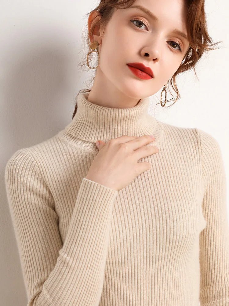 Frauen Herbst Rollkragenpullover Gestrickte Weiche Pullover Kaschmir Jumper Grundlegende Weiche Pullover Weibliche Grundlegende Bluse Neue - flohmarkt-deutschland.shop