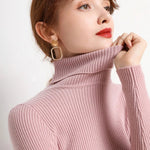 Frauen Herbst Rollkragenpullover Gestrickte Weiche Pullover Kaschmir Jumper Grundlegende Weiche Pullover Weibliche Grundlegende Bluse Neue - flohmarkt-deutschland.shop