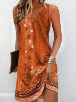 Frauen Kleider Sommer Mode Nähen V-ausschnitt Lose Böhmischen Urlaub Frau Grundlegende ärmellose Vestidos - flohmarkt-deutschland.shop