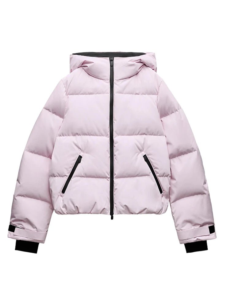 Frauen Mit Kapuze Zipper Kurze Skifahren Baumwolle Jacke Lange Ärmeln Dicke Warme Mantel Bequeme Lange Sport Hose 2025, Neue Dame Sport Set - flohmarkt-deutschland.shop