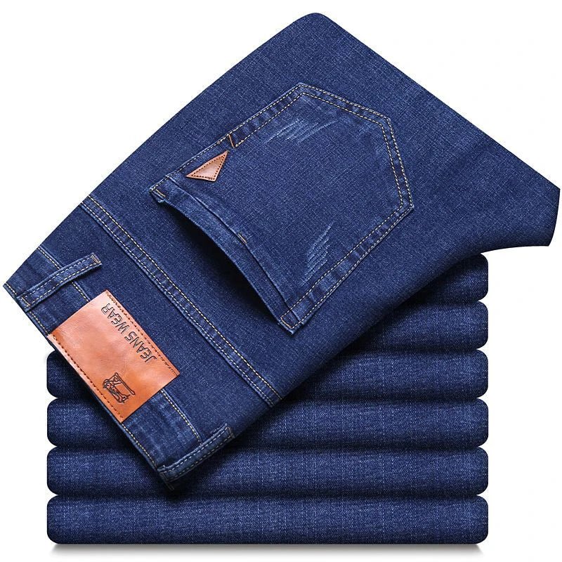 Frühling Herren Leichter Luxus Stretch Slim Fit Denim-Hose Komfortable Weiche Business-Mode Gerade Casual Jeans Herbst Markenkleidung - flohmarkt-deutschland.shop