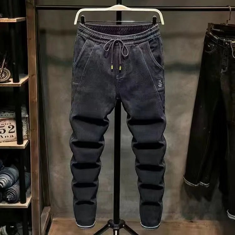 Frühling und Herbst neuer Modetrend lose Haren hose Herren lässig bequem atmungsaktiv große Größe hochwertige Jeans 5xl - flohmarkt-deutschland.shop