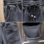 Frühling und Herbst neuer Modetrend lose Haren hose Herren lässig bequem atmungsaktiv große Größe hochwertige Jeans 5xl - flohmarkt-deutschland.shop