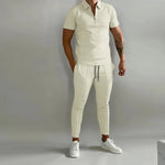 Frühling und Sommer Herren Sets Revers Kurzarm Poloshirt Sporthosen 2-teilige Anzüge für Männer - flohmarkt-deutschland.shop