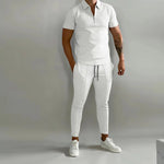 Frühling und Sommer Herren Sets Revers Kurzarm Poloshirt Sporthosen 2-teilige Anzüge für Männer - flohmarkt-deutschland.shop