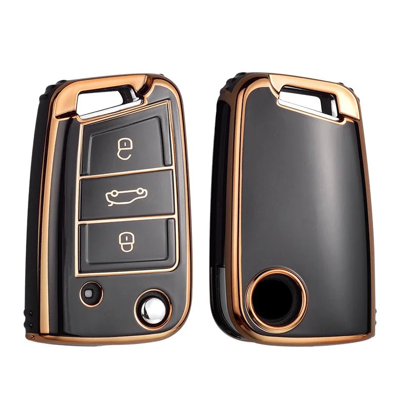 Für Volkswagen VW Polo Golf7 MK7 Tiguan für Skoda Octavia Kodiaq Karoq für Seat Ateca Auto Schlüssel Fall Abdeckung Tasche Schlüsselbund Schutz - flohmarkt-deutschland.shop