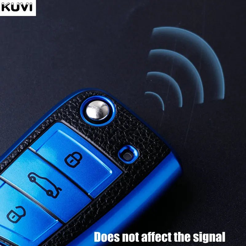 Für Volkswagen VW Polo Golf7 MK7 Tiguan für Skoda Octavia Kodiaq Karoq für Seat Ateca Auto Schlüssel Fall Abdeckung Tasche Schlüsselbund Schutz - flohmarkt-deutschland.shop