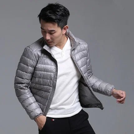 Ganzjahres-Daunenjacke für Herren, ultraleicht, verstaubar, wasser- und windabweisend, atmungsaktiv, große Herren-Kapuzenjacken - flohmarkt-deutschland.shop