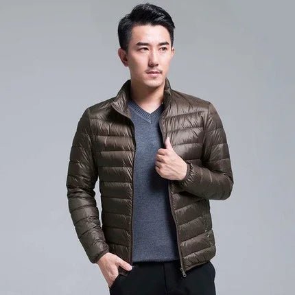 Ganzjahres-Daunenjacke für Herren, ultraleicht, verstaubar, wasser- und windabweisend, atmungsaktiv, große Herren-Kapuzenjacken - flohmarkt-deutschland.shop
