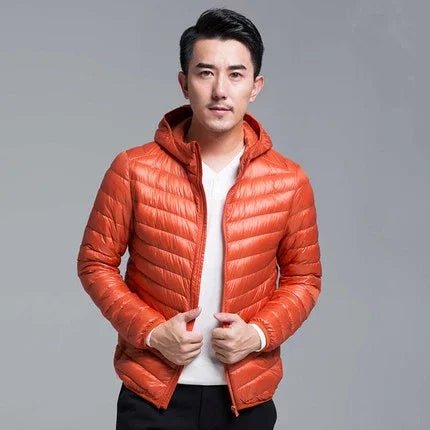 Ganzjahres-Daunenjacke für Herren, ultraleicht, verstaubar, wasser- und windabweisend, atmungsaktiv, große Herren-Kapuzenjacken - flohmarkt-deutschland.shop