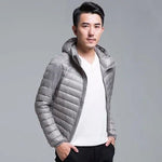Ganzjahres-Daunenjacke für Herren, ultraleicht, verstaubar, wasser- und windabweisend, atmungsaktiv, große Herren-Kapuzenjacken - flohmarkt-deutschland.shop